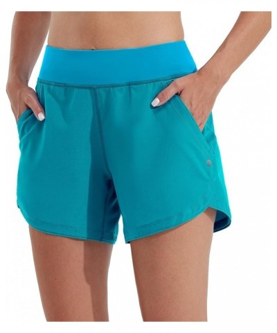 Women's 5" Quick Dry Swim Board Shorts UPF 50+ High Waisted Trunks with Liner Pockets 5" INSEAM Atoll $10.50 Swimsuits