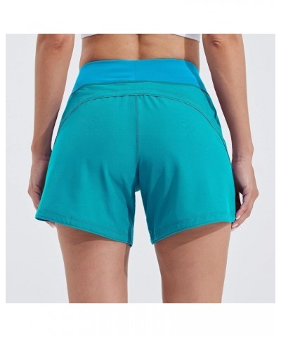 Women's 5" Quick Dry Swim Board Shorts UPF 50+ High Waisted Trunks with Liner Pockets 5" INSEAM Atoll $10.50 Swimsuits