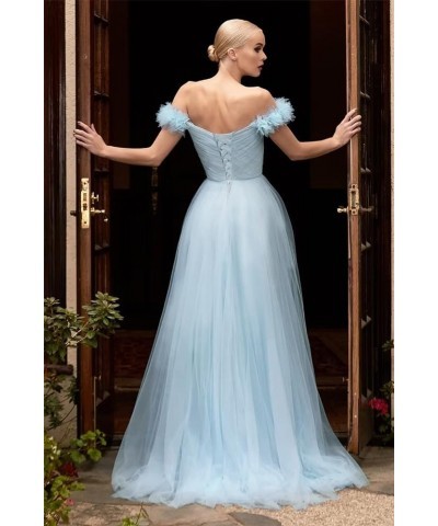 Off Shoulder Tulle Prom Dresses Long Corset Fairy Sweetheart Ruched Formal Evening Party Ball Gown for Women Coral $48.12 Dre...