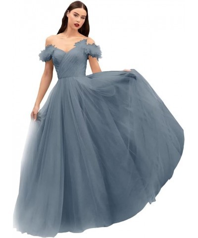 Off Shoulder Tulle Prom Dresses Long Corset Fairy Sweetheart Ruched Formal Evening Party Ball Gown for Women Coral $48.12 Dre...