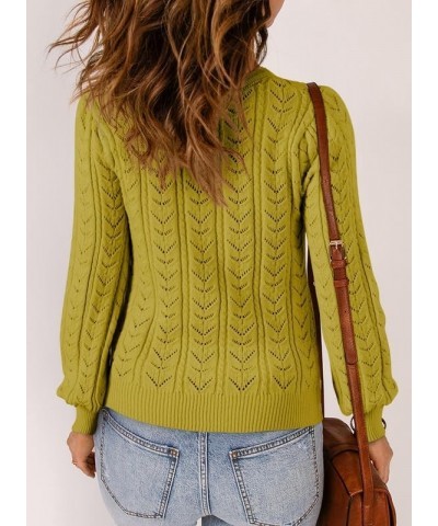 Women's Casual Crew Neck Long Sleeve Pullover Knit Sweaters Jumper Tops Yellow $10.06 Sweaters