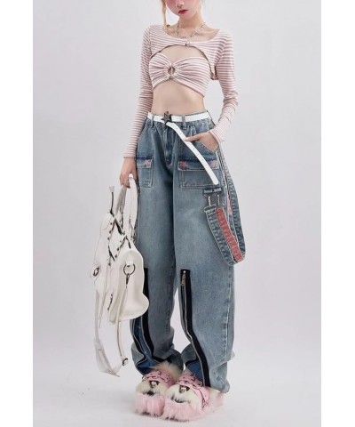 Aesthetic Hight Waist Jeans Y2k Women Star Harajuku Gothic Fashion Baggy Wide Leg Y2k Pants Vintage 90S Korean Clothes Blue5 ...