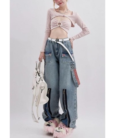 Aesthetic Hight Waist Jeans Y2k Women Star Harajuku Gothic Fashion Baggy Wide Leg Y2k Pants Vintage 90S Korean Clothes Blue5 ...