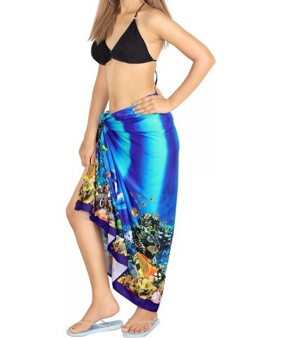 Women's Swim Wrap Skirt Beachwear Cover Ups Summer Pareos Long Swimwear Bathing Suit Dress Cover-Up Bikinis Cover Up Under Wa...