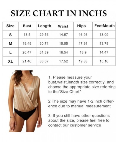 Sexy Bodysuit for Women Satin Drape Cowl Neck Sleeveless Spaghetti Strap Cami Backless Bodysuit Loose Tank Tops Red2 $17.22 L...