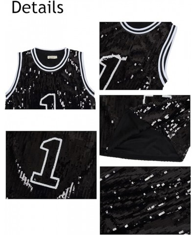 Sparkle Glitter Hip Hop T-Shirt Top Tunic Basketball Sequins Tank Vests Black $15.60 Tanks