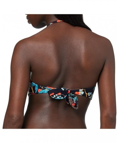 Women's Halter Swimsuit Top Twist Bandeau Bikini Top Leaf Pattern $13.33 Swimsuits