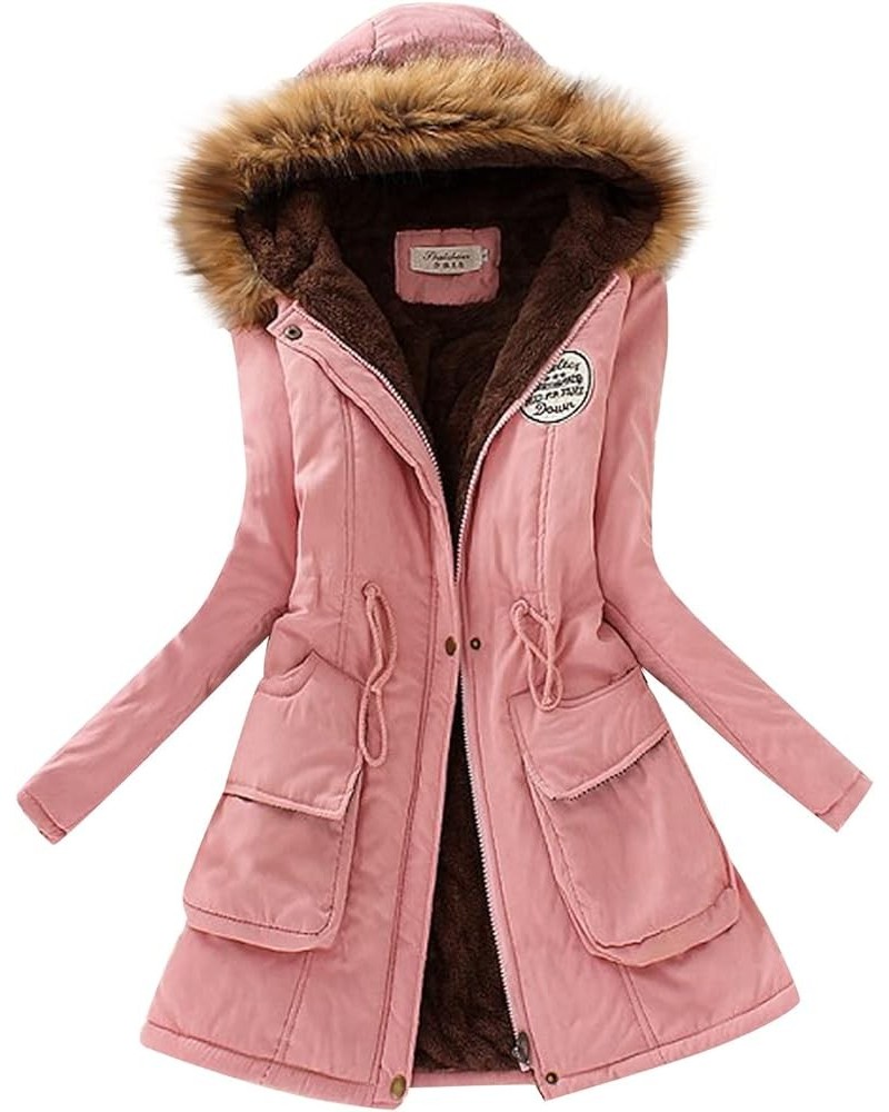 Winter Jackets for Women Plus Size Fleece Jackets Womens Coats Winter Thick Padded Jacket Parka Jacket for Women Pink $18.38 ...