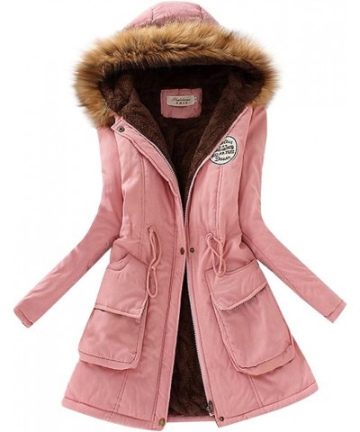 Winter Jackets for Women Plus Size Fleece Jackets Womens Coats Winter Thick Padded Jacket Parka Jacket for Women Pink $18.38 ...