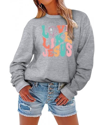 Preppy Letter Print Aesthetic Sweatshirt Teenage Unisex Casual Long sleeve Pullover Top Women A Gray $10.39 Hoodies & Sweatsh...