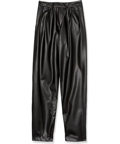 Women's Black Vegan Leather Pleated Pants Black $27.06 Pants