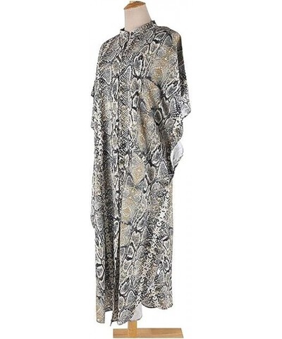 Womens Long Bathing Suit Coverups Loose Plus Size Beach Kaftan Dresses Snake Pattern $19.03 Swimsuits