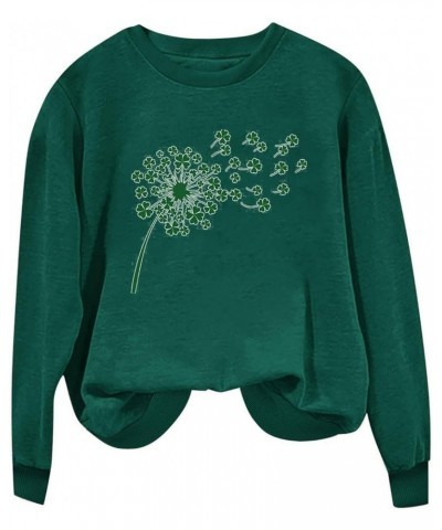 St. Patrick's Day Sweatshirts for Women Trendy 2024 Womens Sweatshirt No Hood Holiday Shirts Crewneck Tops 30 Green $7.27 Act...