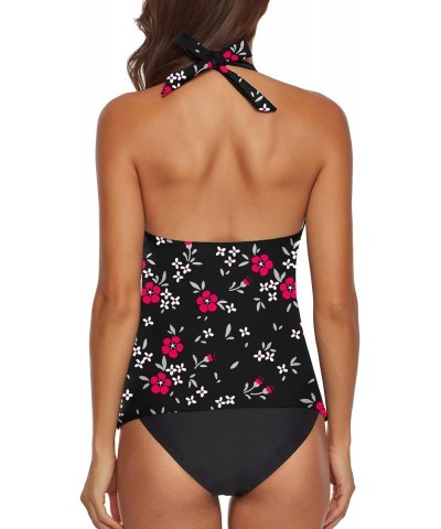 Two Piece Swimsuit Sexy V-Neck Ruffle Halter Backless Flyaway Tankini Suit Shivering S $11.01 Swimsuits