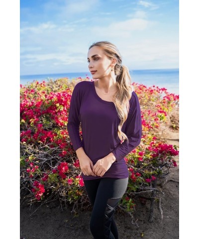 3 Pack Dolman 3/4 Sleeve Business Casual Tops for Women Shirts Fall Dressy Tunic Travel Clothes Work Outfits Purple, Rose, Wh...