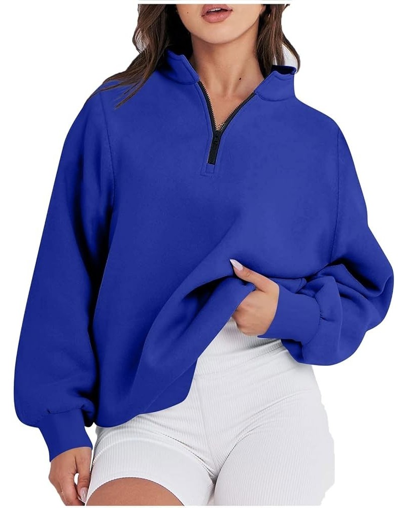 Fall Hoodies For Women 2023, Women's Casual Fashion Long Sleeve Solid Color Zip Sweatshirt Pullover Top 2-blue $8.84 Hoodies ...