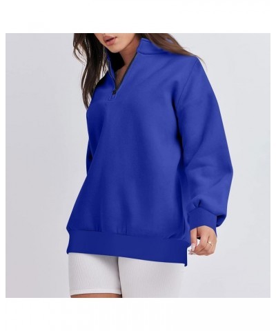 Fall Hoodies For Women 2023, Women's Casual Fashion Long Sleeve Solid Color Zip Sweatshirt Pullover Top 2-blue $8.84 Hoodies ...