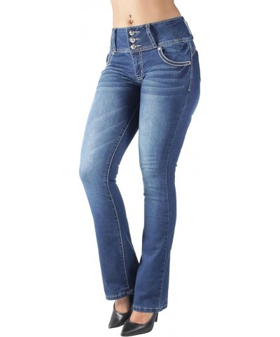 Colombian Design Butt Lift Plus Junior Size High Waist Straight Leg Jeans Washed M. Blue (Dj3765) $22.27 Jeans