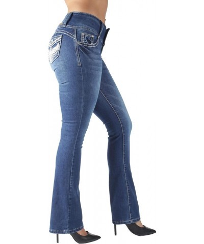 Colombian Design Butt Lift Plus Junior Size High Waist Straight Leg Jeans Washed M. Blue (Dj3765) $22.27 Jeans