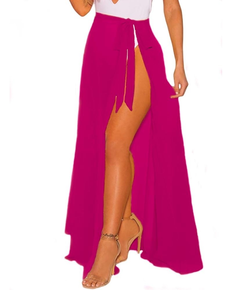 Women's Swimsuit Cover Up Beach Sarong Wrap Maxi Skirt A7-magenta-long $14.83 Swimsuits