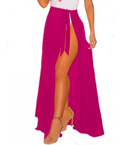 Women's Swimsuit Cover Up Beach Sarong Wrap Maxi Skirt A7-magenta-long $14.83 Swimsuits