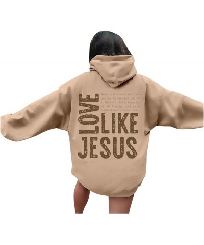 Womens Hoodies Pullover Christian Faith Athletic Comfy Trendy Brown Oversized Sweatshirts for Women Loose Fit Khaki-13 $7.66 ...