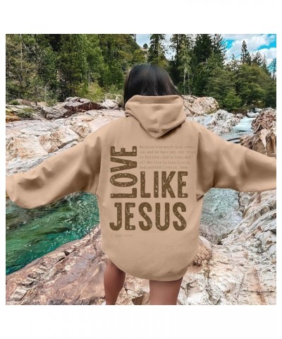 Womens Hoodies Pullover Christian Faith Athletic Comfy Trendy Brown Oversized Sweatshirts for Women Loose Fit Khaki-13 $7.66 ...