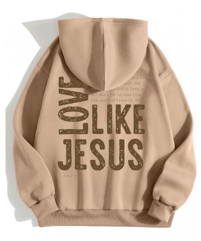 Womens Hoodies Pullover Christian Faith Athletic Comfy Trendy Brown Oversized Sweatshirts for Women Loose Fit Khaki-13 $7.66 ...