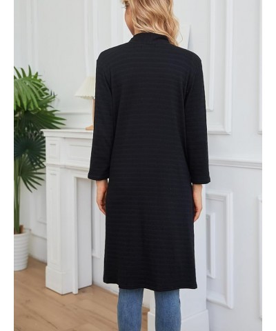 Long Cardigans for Women Lightweight: Open Front Duster Cardigan Draped 3/4 Sleeve Casual Womens Cardigan Black $14.42 Sweaters