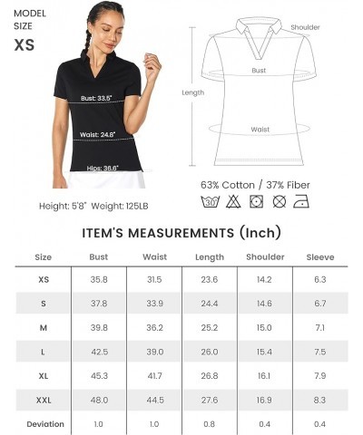 Women's Golf Polo Shirt Short Sleeve Summer Dressy Fit T-Shirt Breathable Quick-Dry Casual Sports Work Tennis Tops B Black $1...