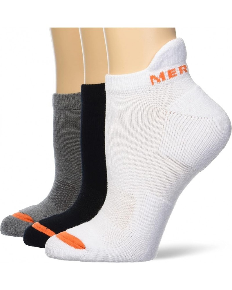 Men's and Women's Cushioned Cotton Socks-3 Pair Pack-Unisex Breathable Mesh Comfort Zones Low Cut Tab - Black/White/Gray $7.5...