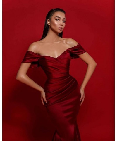 Cold Shoulder Mermaid Prom Dress Long for Women Long Satin Formal Evening Party Gowns Brown $32.64 Dresses