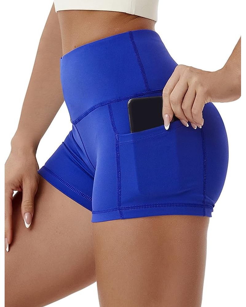 2.5"/4" Basic/Out Pockets High Waist Women's Yoga Shorts Tummy Control 4 Way Stretch Workout Running Shorts 2.5" inseam 2.5" ...