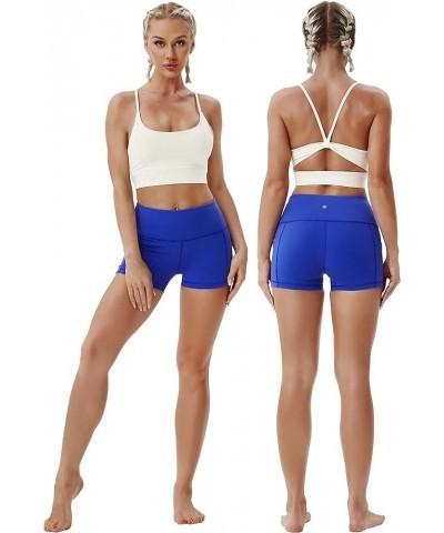 2.5"/4" Basic/Out Pockets High Waist Women's Yoga Shorts Tummy Control 4 Way Stretch Workout Running Shorts 2.5" inseam 2.5" ...