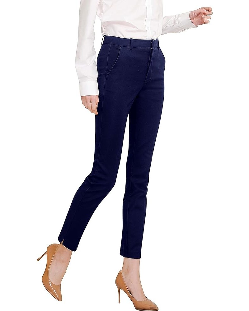 Women's Work Ankle Dress Pants Trousers Slacks Navy Blue $19.08 Pants