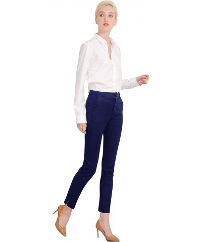 Women's Work Ankle Dress Pants Trousers Slacks Navy Blue $19.08 Pants