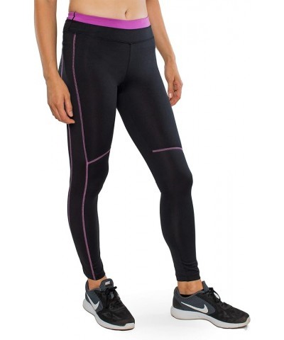 Women's Advantage Mid-Rise Long Athletic Leggings Black/Sugar Plum $19.98 Activewear