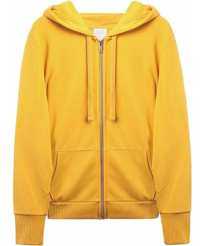 Women's Causal Basic Simple Zip Up Hoodie Sweat Jacket Yawhdl0014 Mustard $9.89 Hoodies & Sweatshirts