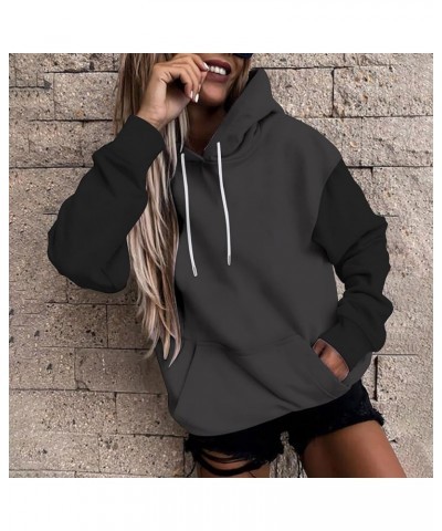 Womens Oversized Hoodies Fashion Long Sleeve Colorblock with Pocket Pullover Loose Casual Lightweight Sweatshirt Tops A01_dar...