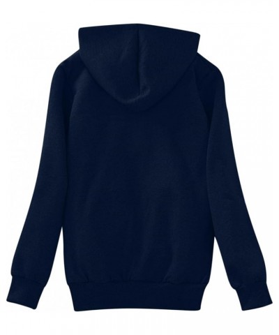 Fleece Jacket for Women Plush Sweatshirt Sherpa Lined Jacket With Pockets Warm Zipper Fuzzy Hooded Outerwear 011 Navy $13.27 ...