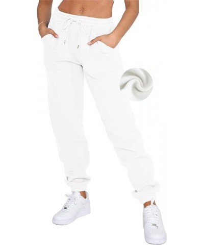 Fleece Sweatpants Women Baggy - Womens Sweatpants Sweats Y2K, Drawstring Sweatpants for Teen Girls White(fleece Lined) $12.99...