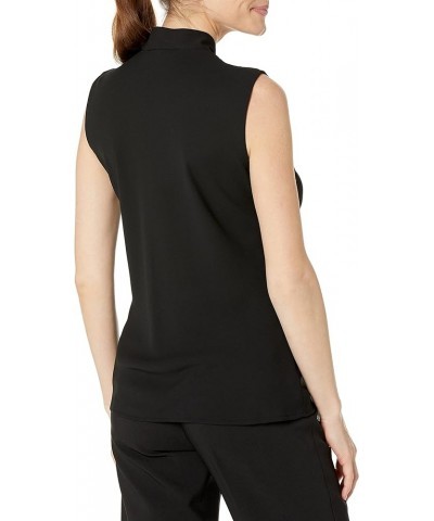 Women's Tie Front Blouse Standard Black $12.86 Blouses