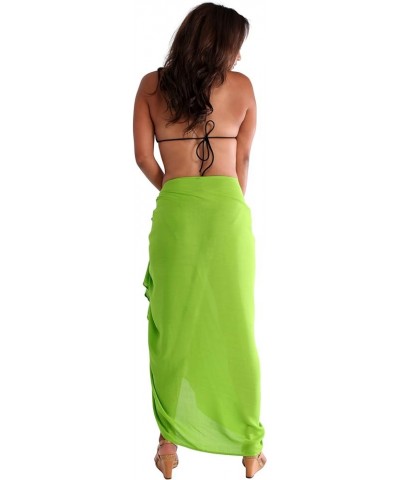 Womens Plus Size Fringeless (TM) Swimsuit Sarong Lime Green $24.07 Swimsuits