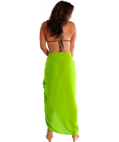 Womens Plus Size Fringeless (TM) Swimsuit Sarong Lime Green $24.07 Swimsuits