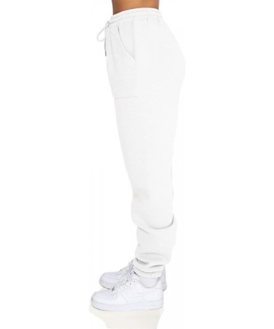 Fleece Sweatpants Women Baggy - Womens Sweatpants Sweats Y2K, Drawstring Sweatpants for Teen Girls White(fleece Lined) $12.99...