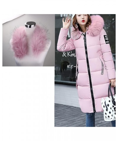 Women Thicken Puffer Coat Fashion Winter Coat Slim Fit Long Warm Overcoat Jacket Fur Hooded Zip up Puffer down Coat Pink $21....