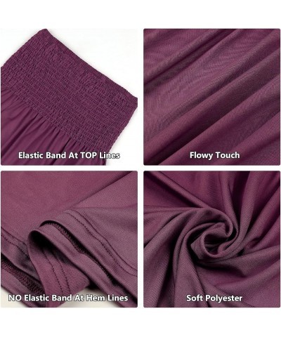 Women's Strapless Sleeveless Tube Tops Pleated Stretch Tunic Tanks Summer Blouse Cami Shirt Dark Purple $7.90 Tanks