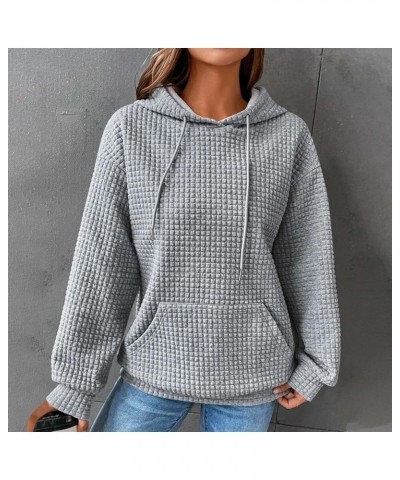 Hoodies for Women Oversized Hooded Sweatshirt Drawstring Waffle Long Sleeve Shirts Causal Trendy Tops Fall Clothes A-gray $10...