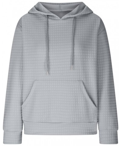 Hoodies for Women Oversized Hooded Sweatshirt Drawstring Waffle Long Sleeve Shirts Causal Trendy Tops Fall Clothes A-gray $10...