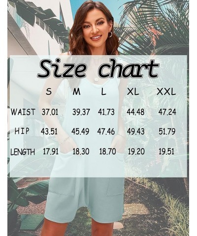 Womens Spaghetti Strap Overalls Summer Jumpsuits Sleeveless Stretchy Harem Shorts Romper Blue $13.16 Rompers